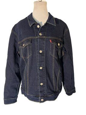 Levi's Denim Dark Wash Cotton Blend Trucker Jacket Size L